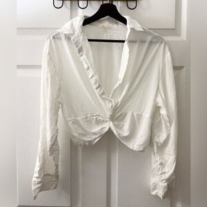 NWOT - Primi Cropped Half Button Up